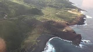 新中央航空　三宅島空港離陸と調布飛行場着陸する様子