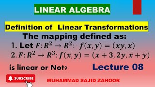 Linear Algebra, Linear Transformation solved problems, LEC 08