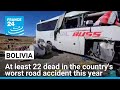 Cel puțin 22 de morți în cel mai grav accident rutier din acest an din Bolivia • FRANCE 24 English