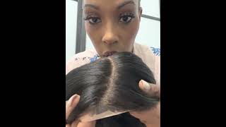 LuvMe Super Natural Side Part Glueless Minimalist Lace Bob Wig 100% Human Hair Install and Review