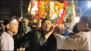 神輿の帰路　羽咋神社・川渡し神事 ラスト　A festival where gods move through a burning river