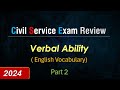 PH Civil Service Exam (CSE) - Verbal Ability - English Vocabulary (part 2)