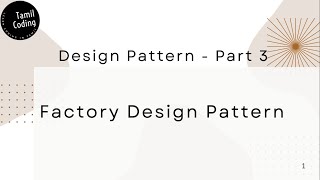 Factory Design Pattern | Interview Questions | Tamil