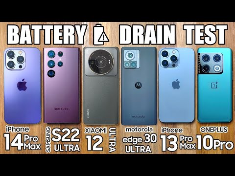 iPhone 14 Pro Max vs Samsung S22 Ultra / Xiaomi 12S Ultra / OnePlus 10 Pro - BATTERY DRAIN TEST!