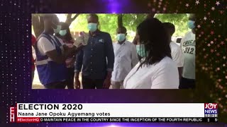 Election 2020: NDC Running mate Prof. Naana Jane Opoku Agyemang votes - Election Morning (7-12-20)