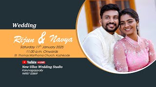 Rijun \u0026 Navya Wedding Day YouTube Live Telecasting