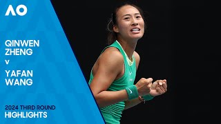 Qinwen Zheng v Yafan Wang Highlights | Australian Open 2024 Third Round