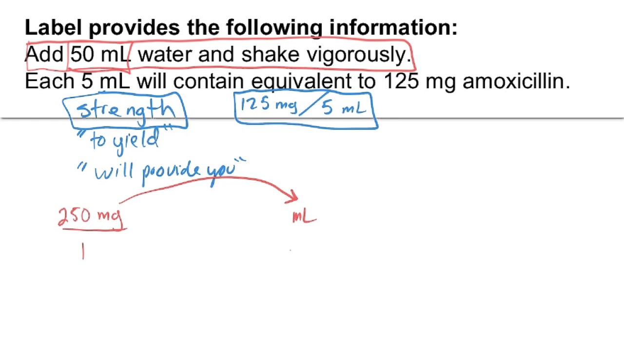 Oral Dosage Reconstitution Calculation Example - YouTube