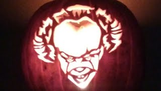pennywise pumpkin carving (stoneykins pattern)