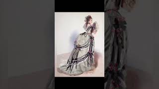 Transforming a Victorian fashion plate into real life! Bustle dress, 1873 La Mode Artistique gown.