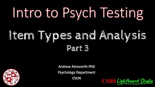 PsychTesting: Item Analysis 3