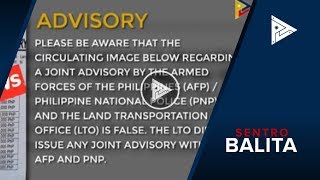 DOTr: Joint advisory ng LTO, AFP at PNP, fake news