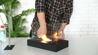 JHY DESIGN Portable Tabletop Fireplace–Clean-Burning Bio Ethanol