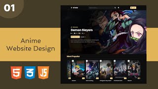 Responsive Anime Website Design Using HTML/CSS/JS || Part 1 [header, footer, hero]