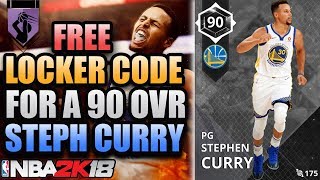 FREE LOCKER CODE FOR A 90 OVERALL STEPHEN CURRY IN NBA 2K18 MYTEAM