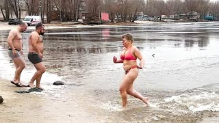 BATHING IN ICE WATER #15 | SWIMMING WINTER | Epiphany bathing 2025 #baptism #bathing