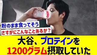 【流石に無理や】大谷、プロテインを1200グラム摂取していた【なんJ反応】【プロ野球反応集】【2chスレ】【5chスレ】