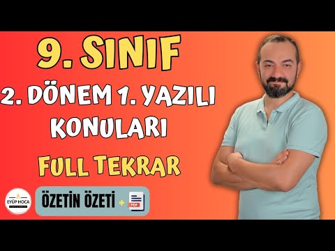 9. SINIF TÜRK DİLİ VE EDEBİYATI 2. DÖNEM 1. YAZILI KONULARI FULL TEKRAR ...