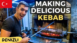 NICEST KEBAB RESTAURANT Owners Showed Us How To Make Delicious Kebab in Denizli, Turkey 🇹🇷