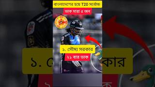 বাংলাদেশের হয়ে টি টোয়েন্টিতে সর্বোচ্চ ডাক মারা ৫ জন | #cricket #shorts #shortvideo