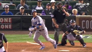 LAD@COL: Grandal brings two in with a double