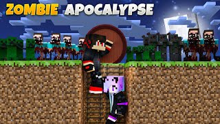 We Created bunker to survive ZOMBIE APOCALYPSE In Minecraft