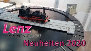 Lenz Spur 0 Neuheiten 2020 wie die Dampflok BR38, die Drehscheibe, der Kran und ein Personenwagen