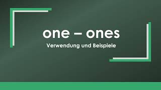 Englisch: one - ones einfach und kurz erklärt