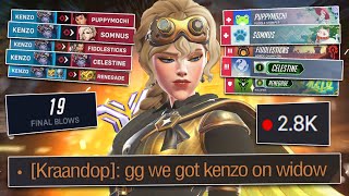 Famous Streamer Stacks Reaction to my Widowmaker in Overwatch