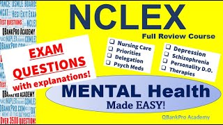 NCLEX Exam 2022, Mental Health | NCLEX Questions and Answers, Nursing Review | NCLEX High Yield