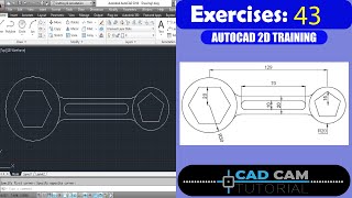 Autocad 2D Practice Drawing / Exercise 43/ Simple Tutorial