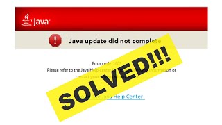 How To Fix - Java Install Did Not Complete - Error Code 1603 - Windows 10 / 8 / 7