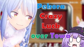 Pekora show her Crazy Bunny Luck over Towa