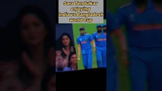 Sara Tendulkar enjoying India vs Bangladesh 2023 World Cup #shubhmangill #saratendulkar #shorts