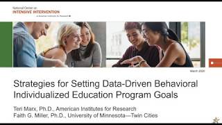 Strategies for Setting Data Driven Behavioral IEP Goals