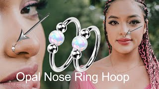 Surgical Steel Nose Rings Hoop 18g 20g Opal Nose Rings for Women