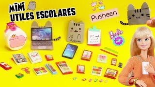 Como Hacer Útiles ESCOLARES en MINIATURA para MUÑECAS Barbie PUSHEEN!! IDEAS