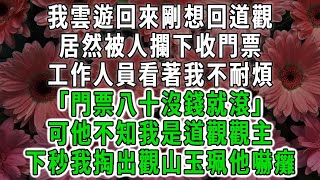 我雲遊回來剛想回道觀，居然被人攔下收門票，工作人員看著我不耐煩「門票八十沒錢就滾」可他不知我是道觀觀主，下秒我掏出觀山玉珮他嚇癱#荷上清風#爽文