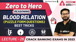 Blood Relation | Puzzle Form Questions | Adda247 Banking Classes | Lec #26