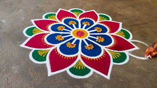 3×1 simple rangoli design 🙏❤️❤️❤️