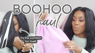 THE BEST AFFORDABLE *WORK FROM HOME* OUTFITS | BOOHOO SPRING CLOTHING HAUL 2021 | Andrea Renee