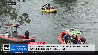 Victim hospitalized in critical condition after American River water rescue