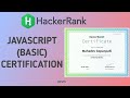 JavaScript (Basic) Certification | Hackerrank Certifications