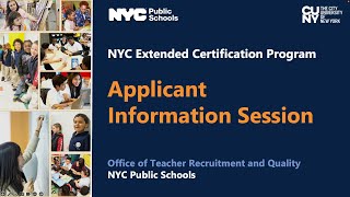 NYCPS Extended Cert Program Applicant Info Session