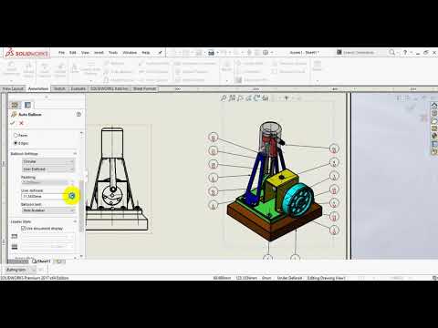 Centerline, Balloon, Auto Balloon In Solidworks - YouTube