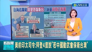 台海若開戰美是否保衛台? 拜登4度說\