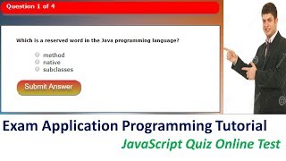 Exam Application Programming Tutorial JavaScript Quiz Online Test | Part 2 of 3 by techtalktricks