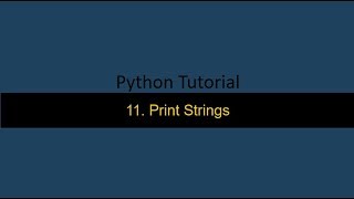 11 Print String in Python