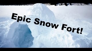 Epic Snow Fort/24 Hour Snow Fort Challenge!
