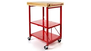 Origami Folding Kitchen Island Cart with Casters